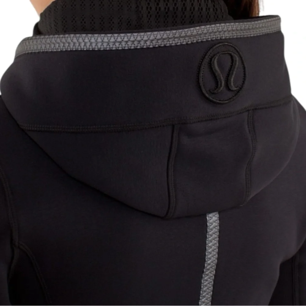 LULULEMON Special Edition Uba Hoodie Reflective Black Fitted Jacket Size 4 - Picture 10 of 12